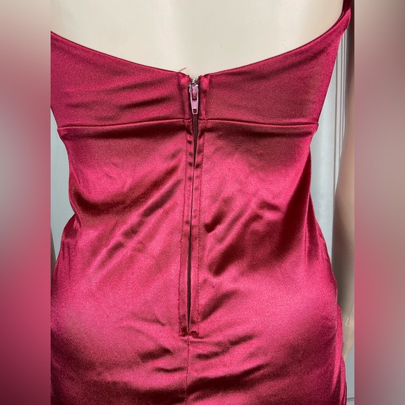 CITY STUDIO Womens Red Twist Front Crisscross Straps Zippere Short Dress XS - Picture 13 of 16